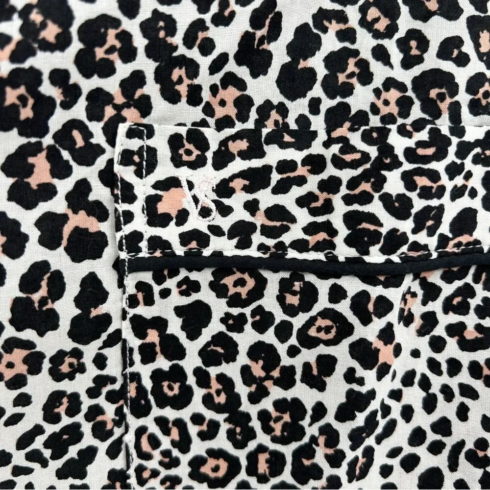 Victoria's Secret Leopard Cheetah Print Button Down Pajama Top NWT Size Medium